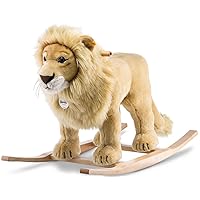 Steiff Leo Riding Lion Stuffed Rocker - Premium Quality Soft Woven Plush Ride-On Animal with Wooden Base and Handles - for Kids Ages 4 and Up