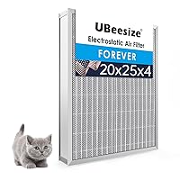 UBeesize 20x25x4 Reusable Electrostatic Air Filter HVAC AC Furnace Filter,Washable, Lasts a Lifetime,Permanent Filter,for Honeywell FC100A1037, Lennox X6673, and More(Actual Size:19.37x24.37x3.58Inch)