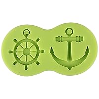 Anchor and Wheel Silicone Cake Decorating Candy Mold for Fondant Cake Decoration, Cupcake Topper, Polymer Clay, Crafting, Resin Epoxy, Jewelry Making 8.3x4.5x0.9cm