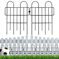 Samamixx Animal Barrier Fence, 10 Panels 10.3ft(L) × 17in(H) No Dig Decorative Garden Fencing Border Bottom for Dog, Metal Small Landscape Edging for Yard Lawn Patio Landscaping Outdoor