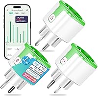 SURFOU Smart Socket Power Meter, Vesync App Remote Control, WiFi Socket Compatible with Alexa and Google Home, Alexa Socket with Current Meter/Timer, 16 A, 3680 W (Pack of 3)