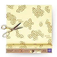 Bee's Wrap Reusable Beeswax Food Wraps Made in the USA, Eco Friendly Beeswax Wraps for Food, Sustainable Food Storage Containers, Organic Cotton Food Wrap, XXL Cut To Size Wax Paper Roll, Honeycomb