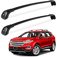 260lb Roof Rack Cross Bars Compatible with Ford Edge 2015-2024, Heavy Duty Aluminum Lockable Crossbar Cargo Bars Roof Rails Canoe Bike Kayak Snowboard Rooftop Black Carrier Luggage