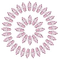 Horse Eye Crystal Rhinestones Pink Navette Point Back Gems Faceted Glass Rhinestones for Crafts, Jewelry Making 7x15MM 50Pcs