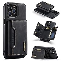SZHAIYU 2 in 1 Detachable Back Cover Compatible with iPhone 13 Pro Wallet Case with Card Holder Leather Pocket Phone Cases 6.1'' (Not Fit for iPhone 13 Pro Max) (Black)