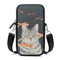 Cat Pattern Smartphone Pouch, Women's, Shoulder Bag, Mobile Case, Shoulder Bag, Crossbody Bag, Portable Pouch, Lightweight, Large Capacity, Shoulder Bag, Smartphone Pouch, Backpack
