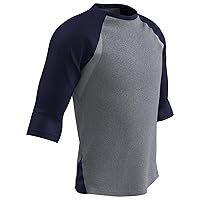 Men's Three-Quarter Raglan Sleeve Lightweight Polyester Baseball Shirt with Mesh Side Inserts
