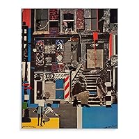 CNNLOAO Collage Artist Romare Bearden Abstract Fun Art Poster (11) Canvas Poster Wall Art Decor Print Picture Paintings for Living Room Bedroom Decoration Unframe-style 16x20inch(40x50cm)