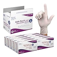 Dynarex Safe-Touch Disposable Latex Exam Gloves, Powder-Free, Used in Healthcare & Professional Settings, Bisque, Small, 1 Case, 10 Boxes of 100 Gloves