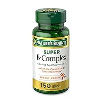 Nature's Bounty, Super B Complex with Vitamin C & Folic Acid, Immune &Energy Support, 150 Tablets…