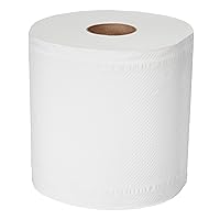 AmazonCommercial 2-Ply White 7.6-Inch Centerfeed Pull Paper Hand Towels for Business, Perforated, Compatible with Universal Dispensers, FSC Certified, 3600 Sheet (6 Rolls of 600 Sheets)