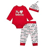 Baby Boys Girls My First Valentine's Day Romper Infant Long Sleeve Cute Outfit Clothes Set