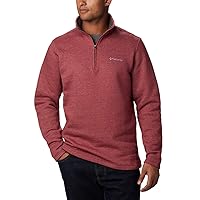 Columbia Men's Great Hart Mountain III Half Zip, Red Jasper Heather, 3X Tall