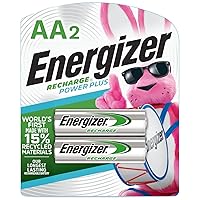 Energizer Power Plus Rechargeable AA Batteries (2 Pack), Double A Batteries