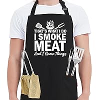 Funny Chef Aprons for Men - Men’s Adjustable Kitchen Cooking Grilling BBQ Aprons with 2 Pockets and 40” Long Ties - Birthday, Father's Day, Christmas Gifts for Dad, Husband, Boyfriend, Him