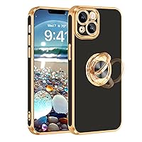 Fingic for iPhone 14 Case[with 360° Ring Holder Stand] [Support Magnetic Car Mount ] Kickstand Phone Case for Women Girls Boys Slim Thin Shockproof Phone Cover Case for iPhone 14,6.1 inch,2022,Black
