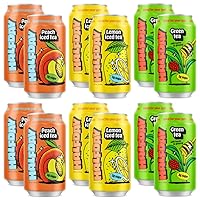 Prebiotic Iced Tea Variety 12-Pack - Nostalgic Flavor, Low Sugar, Incredible Taste - Paleo, Gluten Free, Drinks for Gut Health - Lightly Sweetened, Healthy Canned Iced Tea - 12 fl oz, 355 mL