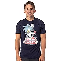 Sonic The Hedgehog Mens' Sonic Action Stance Distressed Design T-Shirt