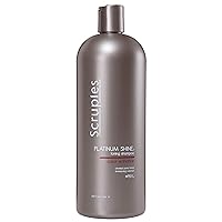 Scruples Platinum Shine Shampoo - Purple Toning Shampoo for Extending and Enhancing Blonde Hair - Cools Down Brassiness, Yellow & Orange Hues - Moisturizing Violet Shampoo for All Hair Types (33.8 oz)