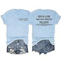 Blouses for Women Business Casual Double Printing Women Mom Code Summer Casual Baseball Short Sleeve Tees Tops