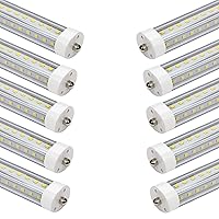 45W T8 LED Tube Lights 57.8inches,F60T12 75W Fluorescent Bulb Replacement T10 T12,FA8 Single Pin Base,Dual-Ended Power,Ballast Bypass,White 6500K,Warehouse,Shop,Office,Pack of 10