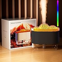 Volcano Flame Diffuser, Aromatherapy Essential Oil Diffuser with 2 Spray Modes and Atmosphere Light, 300ml Cool Mist Humidifier 8 Hours Auto Off for Spa, Home, Office, Bedroom #XX