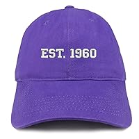 Trendy Apparel Shop EST 1960 Embroidered - 64th Birthday Gift Soft Cotton Baseball