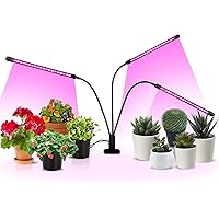 iPower Grow Full Spectrum and 60 Blue Red LEDs for Indoor Plants 11-Level Dimmable, 3 Lighting Modes, Auto On Off with 3/9/12H Timer, Red&Blue