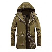 Heated Jacket For Men Active Jacket Puffy Jacket Winter Hooded Windproof Solid Long Sleeve Soft Coat Shell Jacket