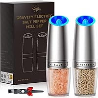 & Gravity Electric Pepper and Salt Grinder Set Automatic Shakers Mill Grinder with LED Light