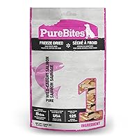 PureBites Salmon Freeze Dried Dog Treats, 1 Ingredient, Made in USA, 2.47oz