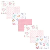 Hudson Baby Unisex Baby Cotton Flannel Receiving Blankets Bundle, Pastel Butterfly, One Size