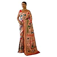 Indian Heavy Banarasi Solf Silk Paithani Zari & Meena Weave Rich Pallu Women Saree Muslim Sari 3835