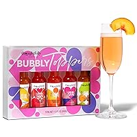 Cocktails, Bubbly Toppers Gift Set, Add a Splash of Flavor to Champagne or Prosecco with 5 Unique Flavors, Set of 5 (Contains No Alcohol)