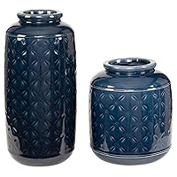 Signature Design by Ashley Marenda Ceramic 2 Piece Indoor & Outdoor Vase Set, Blue
