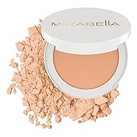 Mirabella Invincible For All Pure Press Powder Foundation Makeup, HD Finish Buildable Mineral Foundation for Sensitive Skin and All Skin Types with Hyaluronic Acid and Matrixyl 3000, Tan T12