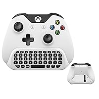 Gamers Digital Wireless Keyboard ChatPad for Xbox One S Keyboard White with USB Receiver with Audio/Headset Jack for Xbox One Elite & Slim Controller