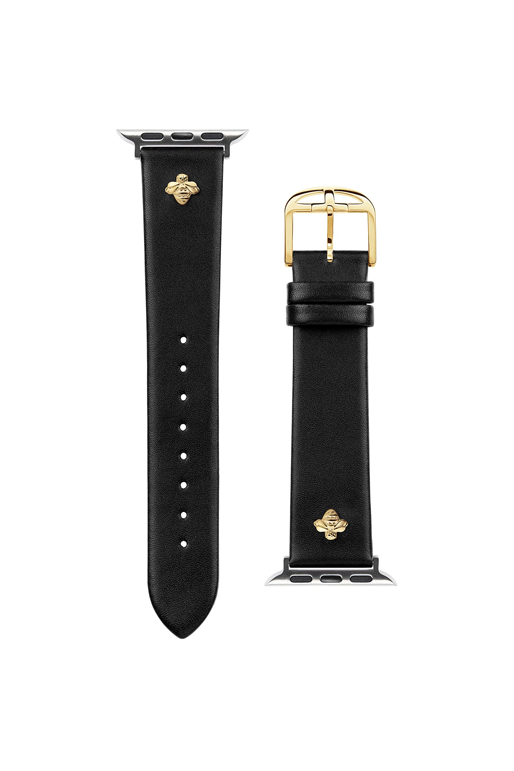 Ted Baker Black Leather Strap Bumblebee Pin for Apple Watch® (Model: BKS38F201B0)