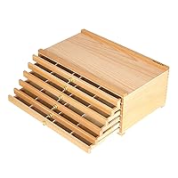 MEEDEN 6-Drawer Artist Supply Storage Box - Portable Foldable Multi-Function Beech Wood Artist Tool & Brush Storage Box with Compartments & Drawer for Pastels, Pencils, Pens, Brushes, Stamp
