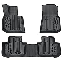 Powerty Floor Mats Compatible for BMW X3 X4 2018 2019 2020 2021 2022 2023 2024 2 Row Liner Set All Models TPE 3D Car Mats All-Weather Custom Fit BMW X3 X4 Floor Liners Accessories