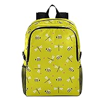 ALAZA Dragonflies Bee's and Polka Dots Packable Backpack Travel Hiking Daypack