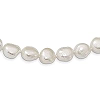 Sterling Silver RH 11-12mm White Baroque FWC Pearl Necklace