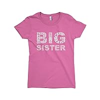 Threadrock Big Girls' Big Sister Typography Fitted T-Shirt
