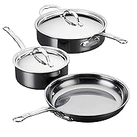 Hestan - NanoBond Collection - Titanium Stainless Steel 5-Piece Essential Cookware Set - Toxin, PFAS, & Chemical Free Clean Cookware, Induction Cooktop Compatible