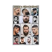 Men's Barber Shop Poster Hair Salon Hair Salon Poster Men's Hair Guide Poster Canvas Painting Wall Art Poster for Bedroom Living Room Decor 08x12inch(20x30cm) Unframe-style