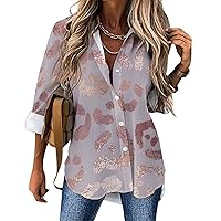 Novelty Womens Blouses V Neck Blouses Casual Long Sleeve Button Down Shirts Tops