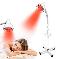 Infrared Light Red Heat Lamp 275W Near Red Infrared Heat Lamp for Relieve Joint Pain and Muscle Aches Body, Standing Heat Lamp with 10 Heat Setting 5-60 min Timer
