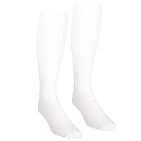 NuVein Women's Compression Socks, 15-20 mmHg Support, Dress Trouser Style, Over Calf Knee High, White, Medium