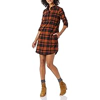 Goodthreads Women's Brushed Flannel Long-Sleeve Relaxed-Fit Popover Shirt Dress