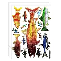 Stickers Glitter Pack 10 Sheets Art 3D Cartoon Largemouth Bass Fish Stickers Craft for Kids Birthday Party Game Activities Decorations DIY Bag Scrap Book Album Card Diary